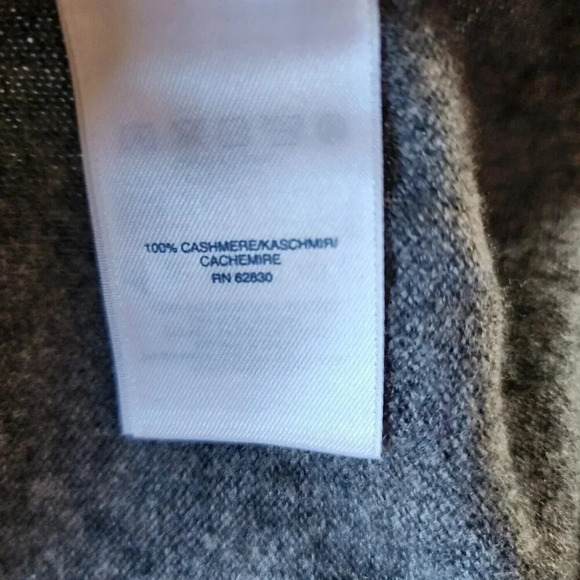 Lands' End 100% Cashmere Sweater Gray V-Neck Long Sleeve Pullover Size Large - Picture 8 of 11
